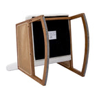 Fauteuil à bascule moderne SEYNAR en cuir PU avec accoudoirs en rotin