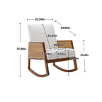 Fauteuil à bascule moderne SEYNAR en cuir PU avec accoudoirs en rotin