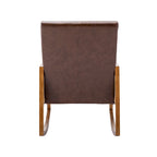 Fauteuil à bascule moderne SEYNAR en cuir PU avec accoudoirs en rotin