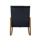 Fauteuil à bascule moderne SEYNAR en cuir PU avec accoudoirs en rotin