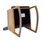 Fauteuil à bascule moderne SEYNAR en cuir PU avec accoudoirs en rotin