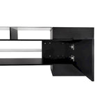 Meuble TV Merax avec 2 étagères en verre illuminées, meuble TV laqué brillant pour téléviseurs jusqu'à 80 pouces - n/a