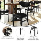 Chaises de salle à manger en bouleau et noyer, dossier en bois et assise en vinyle, hauteur bar, lot de 2