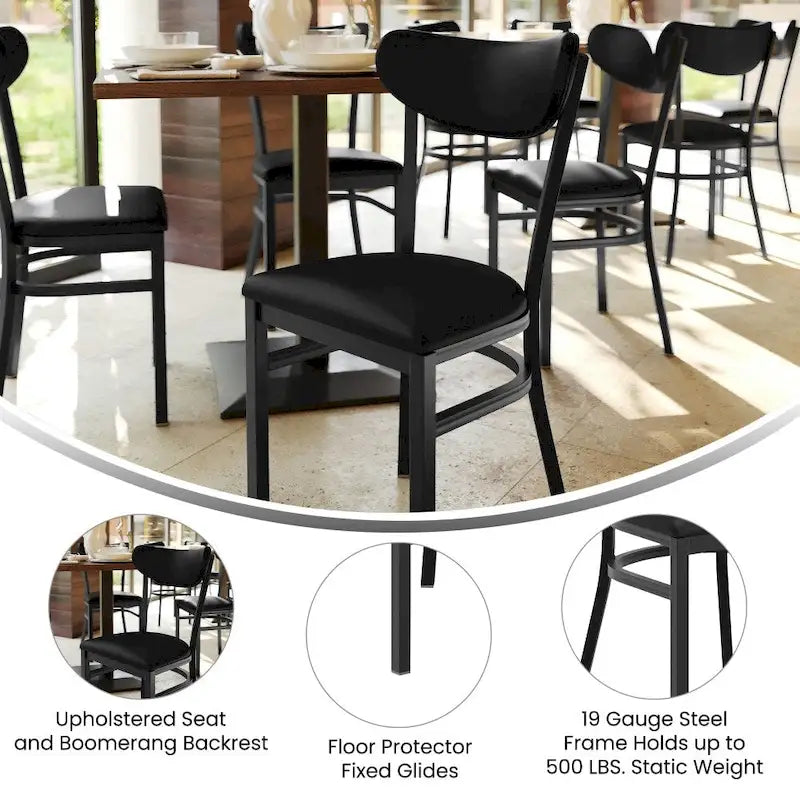 Chaises de salle à manger en bouleau et noyer, dossier en bois et assise en vinyle, hauteur bar, lot de 2