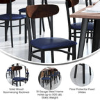 Chaises de salle à manger en bouleau et noyer, dossier en bois et assise en vinyle, hauteur bar, lot de 2