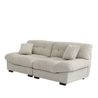 Canapé d'angle en suède en forme de nuage de 89 po pour salon