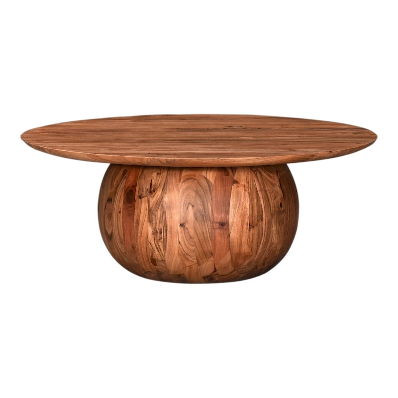 Table basse ronde moderne en bois d'acacia massif Aurelle Home