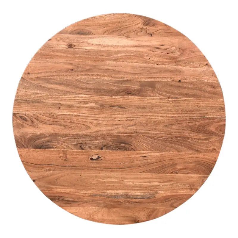 Table basse ronde moderne en bois d'acacia massif Aurelle Home