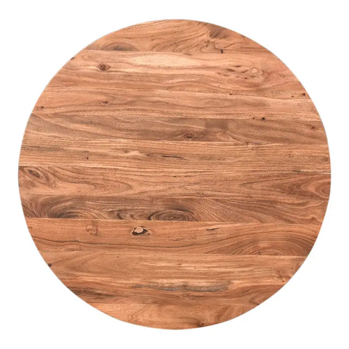 Table basse ronde moderne en bois d'acacia massif Aurelle Home