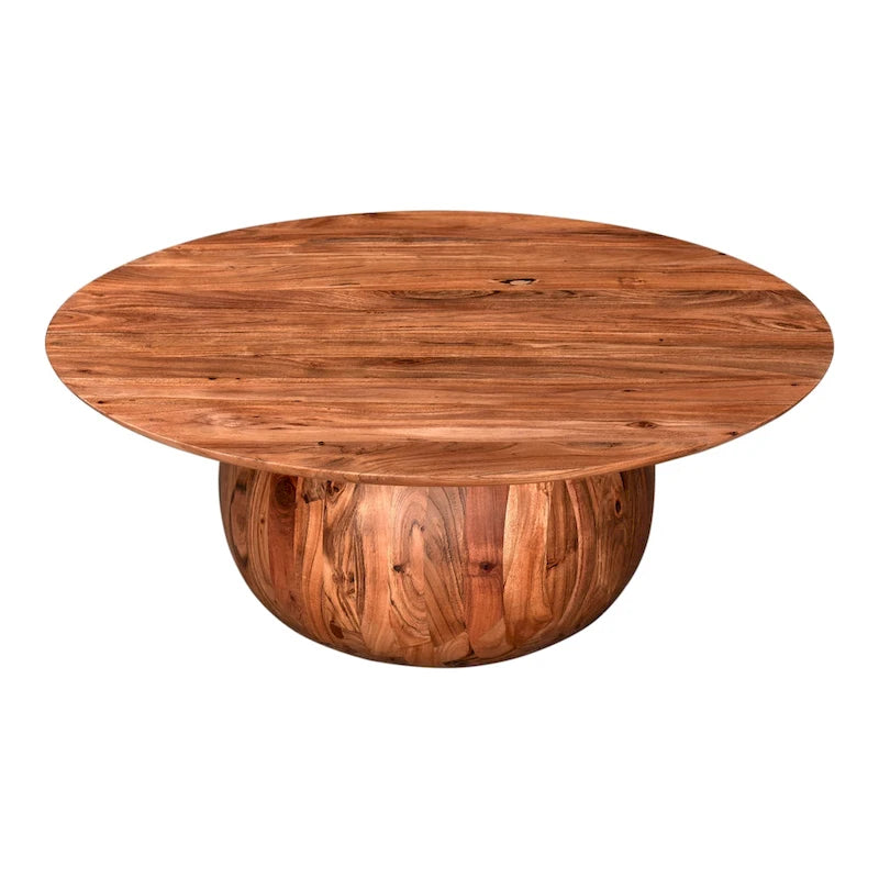 Table basse ronde moderne en bois d'acacia massif Aurelle Home