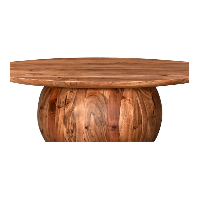 Table basse ronde moderne en bois d'acacia massif Aurelle Home