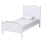 Lit Plateforme en Bois Blanc, Style Traditionnel, Grand Lit/Très Grand Lit