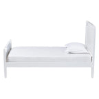 Lit Plateforme en Bois Blanc, Style Traditionnel, Grand Lit/Très Grand Lit