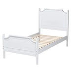Lit Plateforme en Bois Blanc, Style Traditionnel, Grand Lit/Très Grand Lit