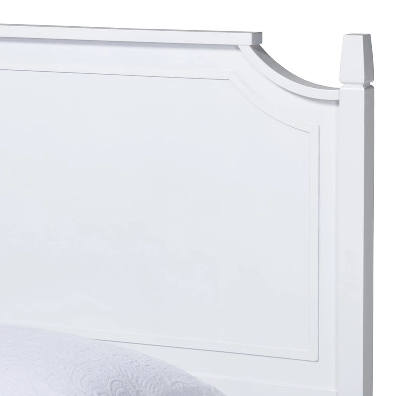 Lit Plateforme en Bois Blanc, Style Traditionnel, Grand Lit/Très Grand Lit