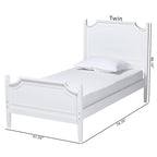 Lit Plateforme en Bois Blanc, Style Traditionnel, Grand Lit/Très Grand Lit