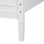 Lit Plateforme en Bois Blanc, Style Traditionnel, Grand Lit/Très Grand Lit