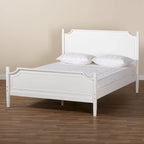 Lit Plateforme en Bois Blanc, Style Traditionnel, Grand Lit/Très Grand Lit