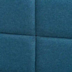 Lit rembourré queen-size à panneaux rectangulaires, crème/gris foncé/bleu/gris clair – 2 places