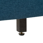 Lit rembourré queen-size à panneaux rectangulaires, crème/gris foncé/bleu/gris clair – 2 places