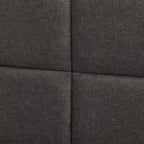 Lit rembourré queen-size à panneaux rectangulaires, crème/gris foncé/bleu/gris clair – 2 places