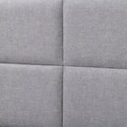 Lit rembourré queen-size à panneaux rectangulaires, crème/gris foncé/bleu/gris clair – 2 places