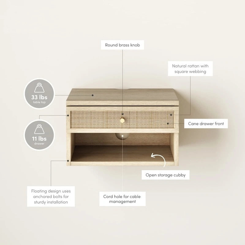 Table de chevet flottante moderne