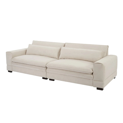 Canapé moderne du milieu du siècle beige, 3 places
