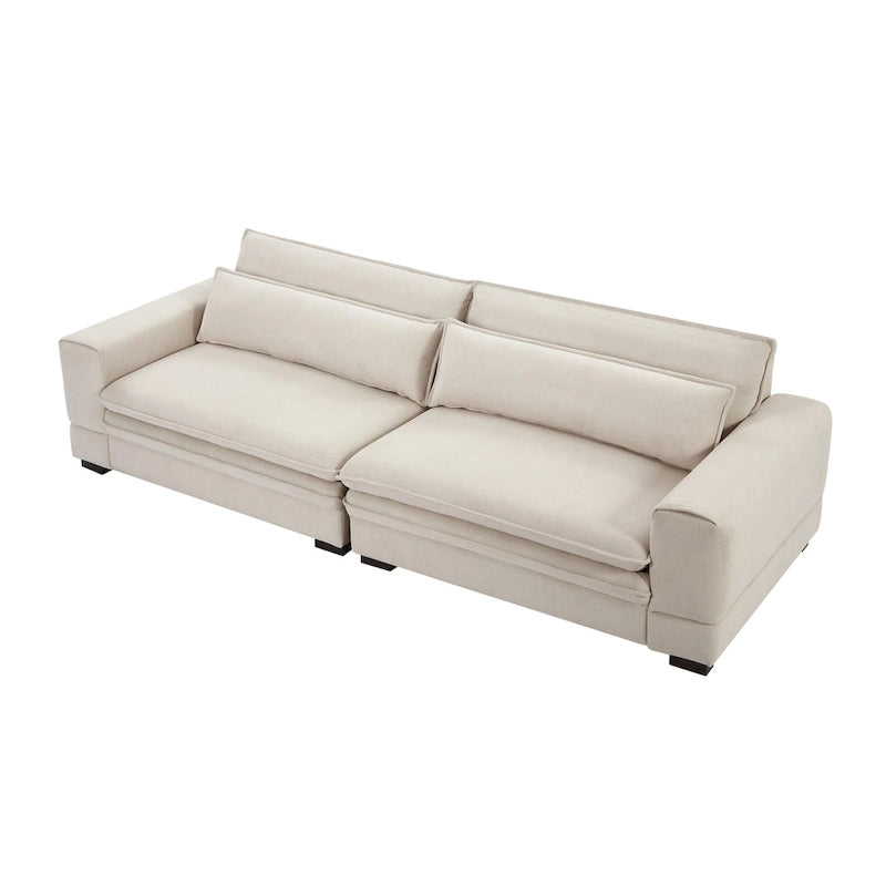 Canapé moderne du milieu du siècle beige, 3 places