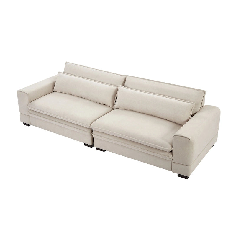 Canapé moderne du milieu du siècle beige, 3 places