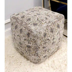 Pouf Pasargad Home Grandcanyon en Coton Premium, Taupe