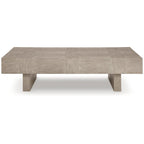 Table basse chêne clair grisâtre, plateau plaqué chêne, 60L x 35P x 16H