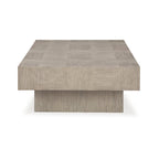 Table basse chêne clair grisâtre, plateau plaqué chêne, 60L x 35P x 16H
