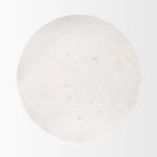 Allyson Table de salle à manger piédestal en marbre blanc et brun moyen, ronde, 48 po - 48,0 L x 48,0 l x 30,0 H