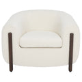 Fauteuil d'appoint dossier incurvé en bouclette ivoire, une place - 96,5 cm (L) x 86,4 cm (P) x 71,1 cm (H)