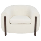 Fauteuil d'appoint dossier incurvé en bouclette ivoire, une place - 96,5 cm (L) x 86,4 cm (P) x 71,1 cm (H)