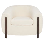 Fauteuil d'appoint dossier incurvé en bouclette ivoire, une place - 96,5 cm (L) x 86,4 cm (P) x 71,1 cm (H)