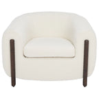 Fauteuil d'appoint dossier incurvé en bouclette ivoire, une place - 96,5 cm (L) x 86,4 cm (P) x 71,1 cm (H)