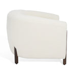 Fauteuil d'appoint dossier incurvé en bouclette ivoire, une place - 96,5 cm (L) x 86,4 cm (P) x 71,1 cm (H)