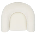 Fauteuil d'appoint dossier incurvé en bouclette ivoire, une place - 96,5 cm (L) x 86,4 cm (P) x 71,1 cm (H)