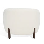 Fauteuil d'appoint dossier incurvé en bouclette ivoire, une place - 96,5 cm (L) x 86,4 cm (P) x 71,1 cm (H)