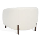Fauteuil d'appoint dossier incurvé en bouclette ivoire, une place - 96,5 cm (L) x 86,4 cm (P) x 71,1 cm (H)