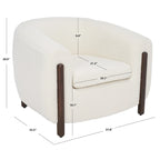 Fauteuil d'appoint dossier incurvé en bouclette ivoire, une place - 96,5 cm (L) x 86,4 cm (P) x 71,1 cm (H)