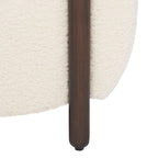 Fauteuil d'appoint dossier incurvé en bouclette ivoire, une place - 96,5 cm (L) x 86,4 cm (P) x 71,1 cm (H)