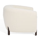 Fauteuil d'appoint dossier incurvé en bouclette ivoire, une place - 96,5 cm (L) x 86,4 cm (P) x 71,1 cm (H)