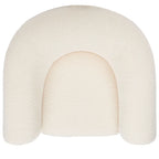 Fauteuil d'appoint dossier incurvé en bouclette ivoire, une place - 96,5 cm (L) x 86,4 cm (P) x 71,1 cm (H)