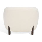 Fauteuil d'appoint dossier incurvé en bouclette ivoire, une place - 96,5 cm (L) x 86,4 cm (P) x 71,1 cm (H)