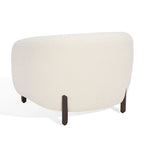 Fauteuil d'appoint dossier incurvé en bouclette ivoire, une place - 96,5 cm (L) x 86,4 cm (P) x 71,1 cm (H)