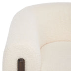Fauteuil d'appoint dossier incurvé en bouclette ivoire, une place - 96,5 cm (L) x 86,4 cm (P) x 71,1 cm (H)