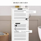 Meuble de salle de bain blanc satiné avec tiroir et porte ventilée